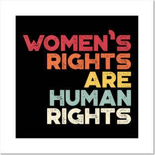 Women's Rights Are Human Rights Vintage Retro (Sunset) Posters and Art